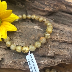 Vòng tay thạch anh tóc vàng kiểm định GIV